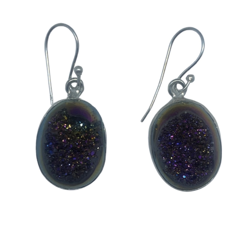 Rainbow Druzy Earrings - Picture 1 of 1